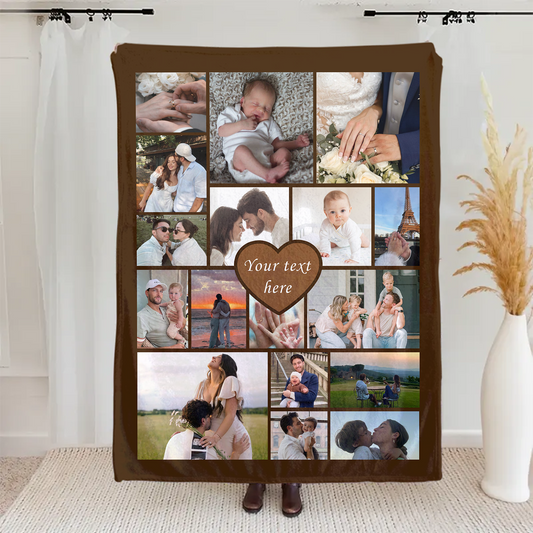 Personalized Photo Blanket, Photo Blanket with Text, Personalized Gift, Memorial Blanket, Anniversary Gift, Couples Gift, Gift for Her