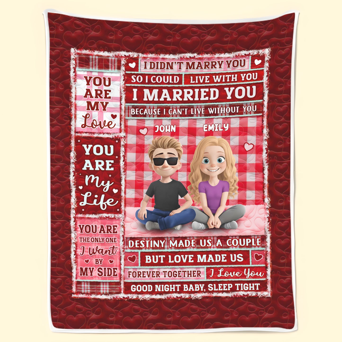 The Love Of My Life - Couple Personalized Custom Blanket - Gift For Husband Wife, Anniversary