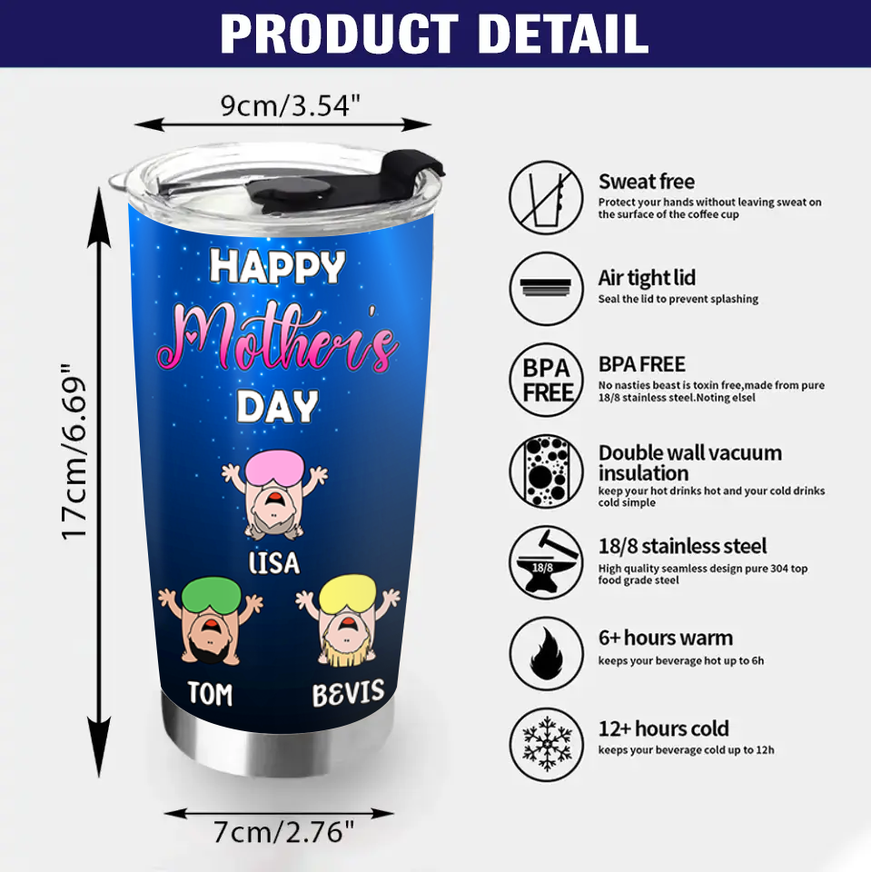 Congrats On Getting Thru A Whole Year Personalized 20oz Tumbler, Gift For Mom, Mother's Day Gift, Babies Upside Down