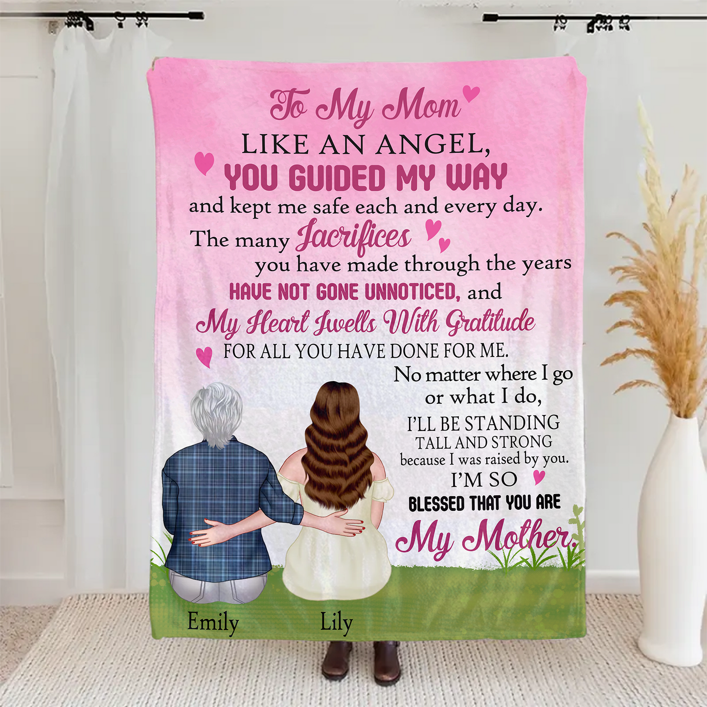 To My Mom Like An Angel - Personalized Blanket, Gift for Mom, Mother's Day Blanket