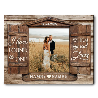 Personalized Photo Canvas with Message Window Frame