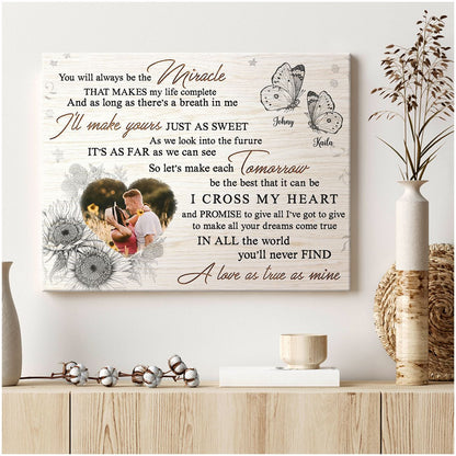 Personalized Couple Gift Idea Anniversary Photo Canvas Print