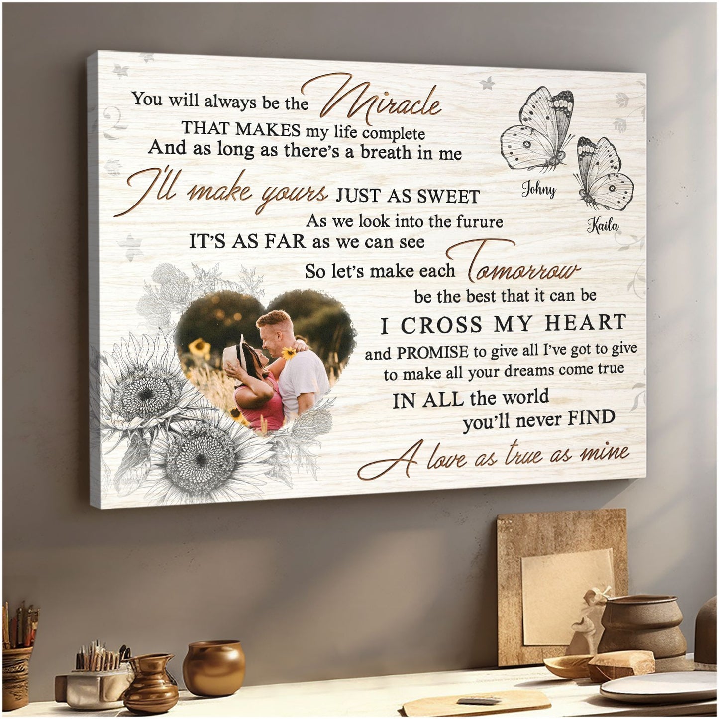 Personalized Couple Gift Idea Anniversary Photo Canvas Print