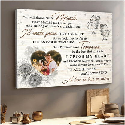 Personalized Couple Gift Idea Anniversary Photo Canvas Print