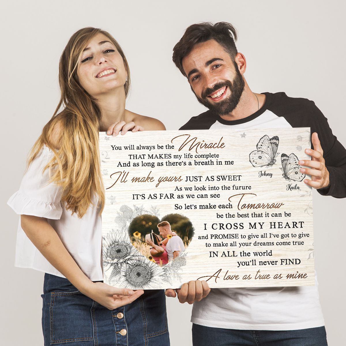 Personalized Couple Gift Idea Anniversary Photo Canvas Print