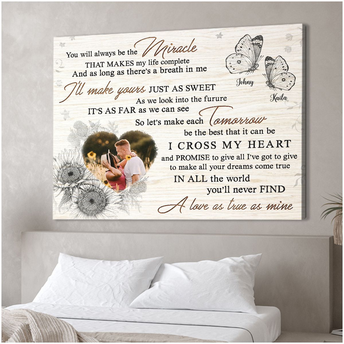 Personalized Couple Gift Idea Anniversary Photo Canvas Print