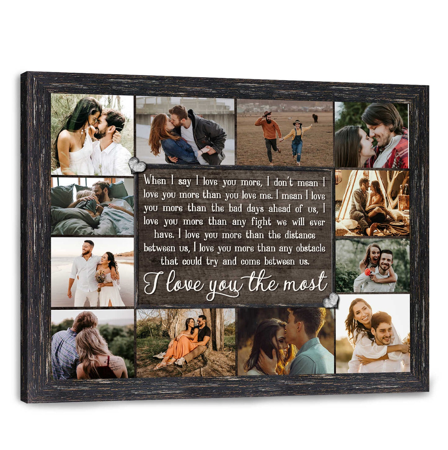 I Love You The Most Personalized Photo Collage Canvas