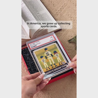 Baseball No. 1 Dad Grandpa Man & Kids Trading Card Style - Personalized Acrylic Block Plaque