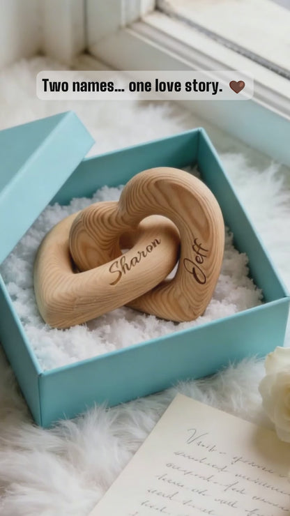 Romantic Couple - Personalized Infinity Heart Sculpture, Gift for Couple, Anniversary Gift