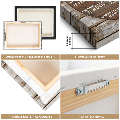 Recipe For A Happy Marriage – Wedding Gift Rustic Custom Photo Canvas Wall Art