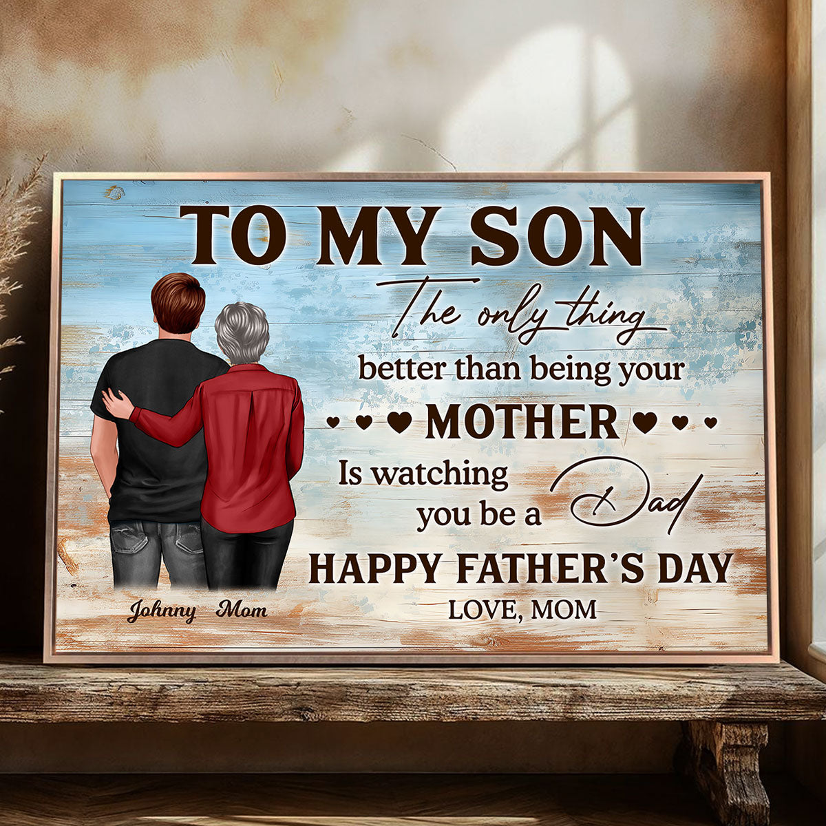 To My Son Happy Father's Day - Personalized Poster - Heartfelt Father's Day Gift For Son