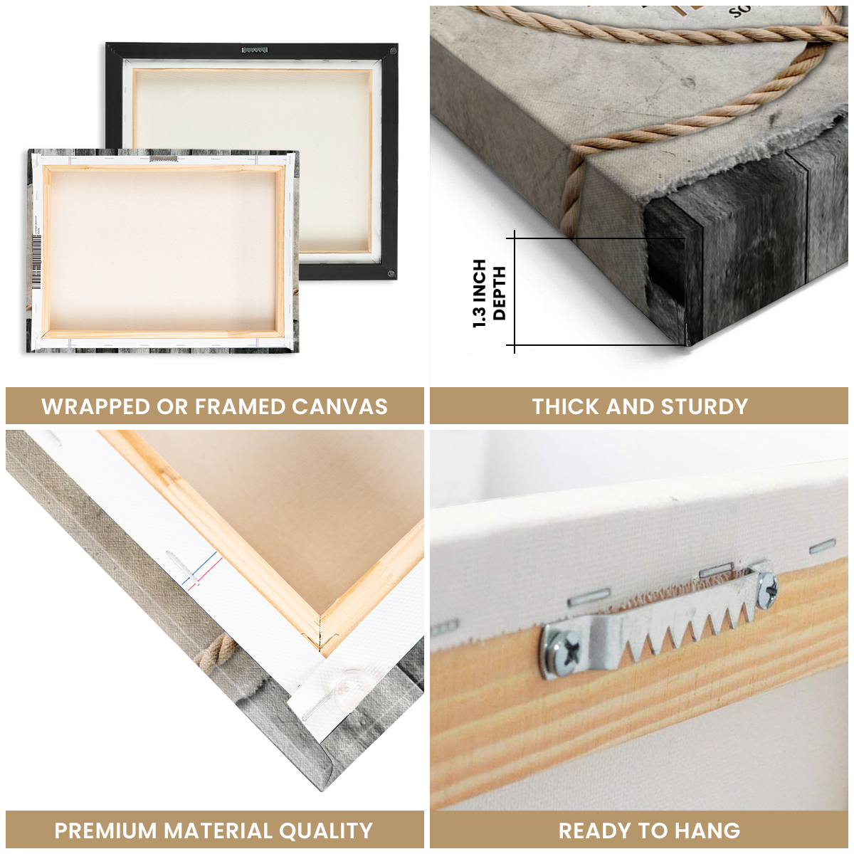 When I Say I Love You – Gift For Couple Rustic Rope Heart Custom Photo Canvas Wall Art