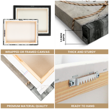 When I Say I Love You – Gift For Couple Rustic Rope Heart Custom Photo Canvas Wall Art