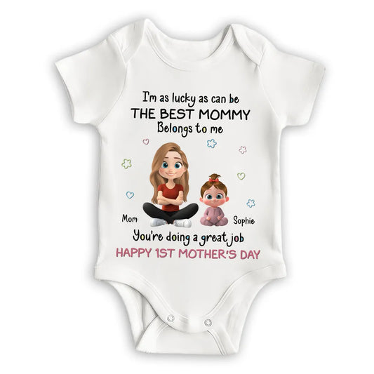 The Best Mommy Belongs To Me - Personalized Custom Baby Onesie, 1st Mother's Day Gift, Gift for Mom