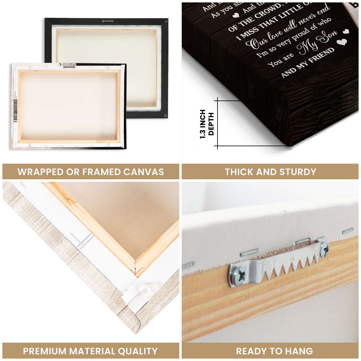 To My Son and Daughter In Law Canvas Wall Art – Personalized Wedding Gift From Parents of The Groom