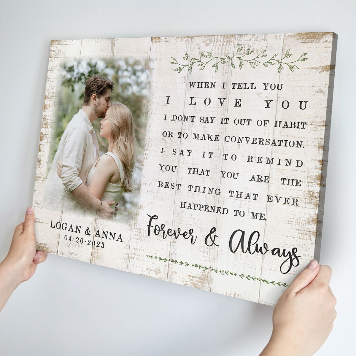 Celebrating The Love Story Custom Canvas Photo Print For Couple