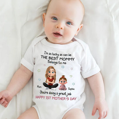 The Best Mommy Belongs To Me - Personalized Custom Baby Onesie, 1st Mother's Day Gift, Gift for Mom