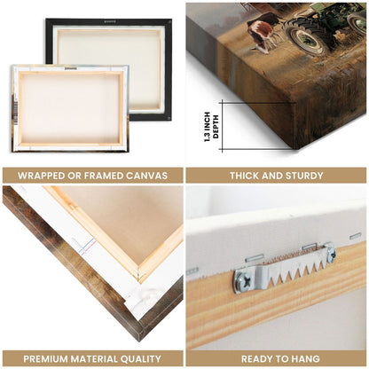 God Blessed the Broken Road – Personalized Couple Gift Farm Tractor Canvas Wall Art