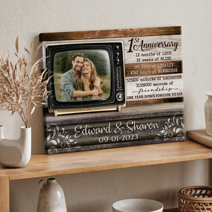 Meaningful Time Counting Anniversary Gift by Year For Couple Canvas Wall Art