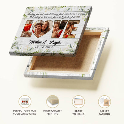 Customized Newlyweds Photo Collage Gift Couple Canvas Wall Art