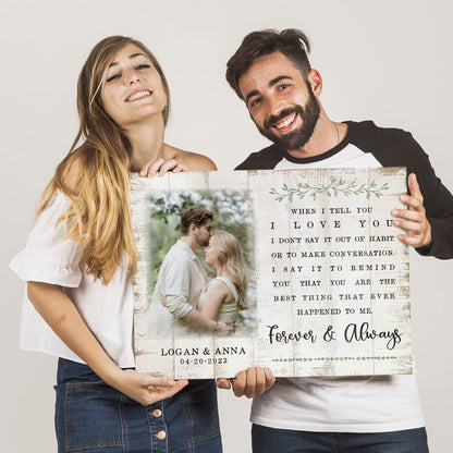 Celebrating The Love Story Custom Canvas Photo Print For Couple