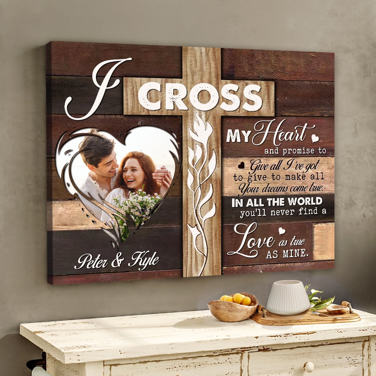 Personalized Gift For Lovers Couple Photo Canvas Print