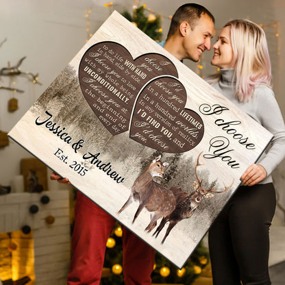 Personalized I Choose You Wedding Anniversary Canvas Wall Art Decor
