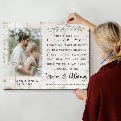 Celebrating The Love Story Custom Canvas Photo Print For Couple