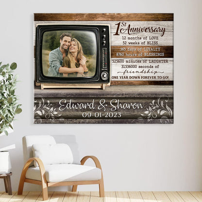 Meaningful Time Counting Anniversary Gift by Year For Couple Canvas Wall Art