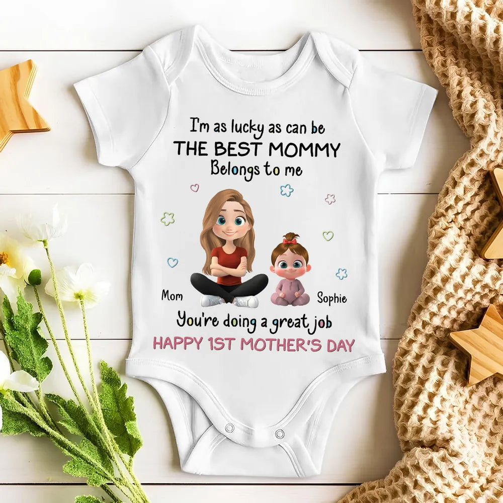 The Best Mommy Belongs To Me - Personalized Custom Baby Onesie, 1st Mother's Day Gift, Gift for Mom