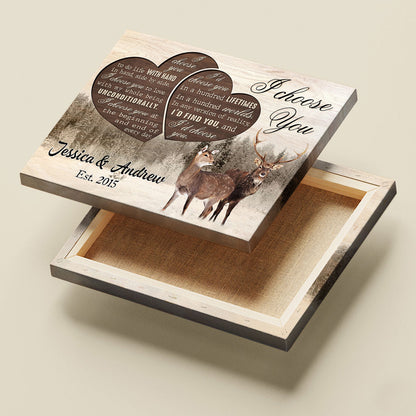 Personalized I Choose You Wedding Anniversary Canvas Wall Art Decor