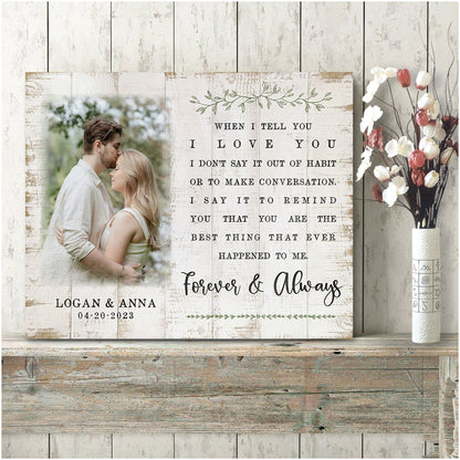 Celebrating The Love Story Custom Canvas Photo Print For Couple