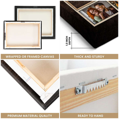 Together We Built A Life We Love – Personalized Gift For Couples Rope Heart Photo Collage Canvas Wall Art